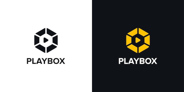 Modern abstrack playbox logo perfect for video or film production logo template logo design