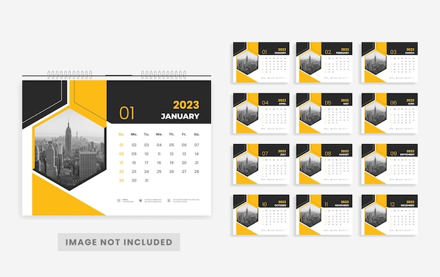 Modern Abstract 2022 desk calendar design template