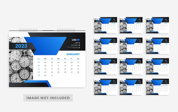 Modern Abstract 2022 desk calendar design template