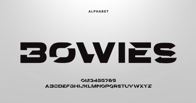 Modern abstract alphabet fonts typography technology electronic movie digital music