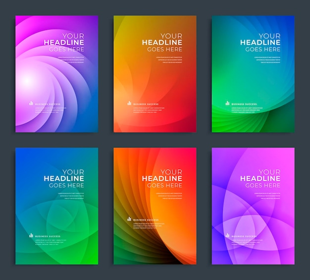 Modern abstract annual report flyer design brochure templates set