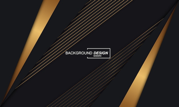 Modern abstract background black with golden lines luxury