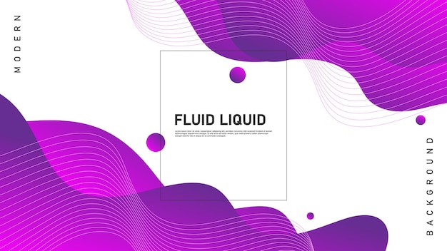 Modern Abstract Background Retro Memphis Lines Fluid Liquid Motion and Purple Gradient Color