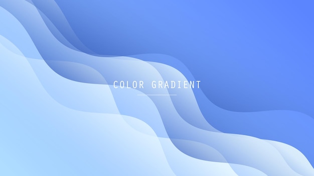 Modern Abstract Background Wave Fluid Liquid Lines Motion and Blue Gradient Color