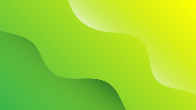 Modern Abstract Background Wave Fluid Liquid Motion and Green Yellow Gradient Color