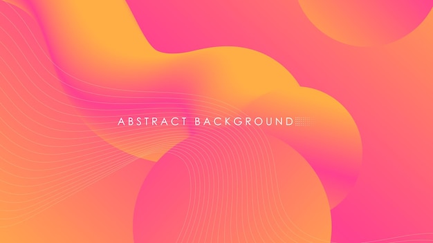 Modern Abstract Background Wave Lines Fluid Liquid Motion and Orange Red Gradient Color