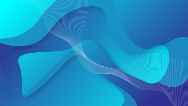 Modern Abstract Background with Fluid Liquid Wave Element and Vibrant Blue Gradient Color