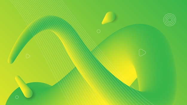 Modern Abstract Background with Motion Waves Element and Green Yellow Color