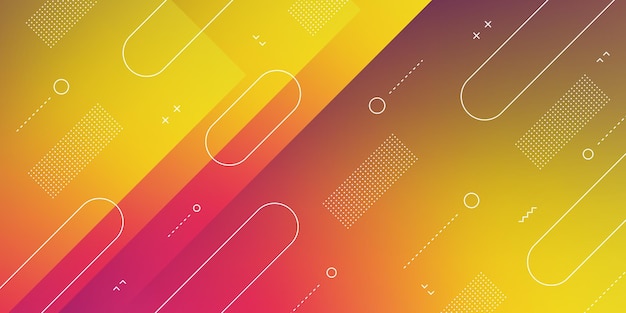 Modern Abstract Background with Retro Memphis Elements and Vibrant Color