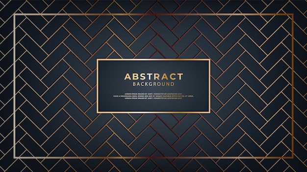 Modern abstract black background with gold geometric shape composition