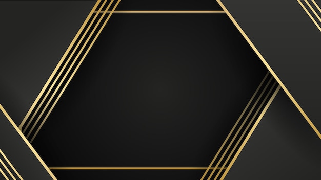 Modern abstract black background with golden style composition