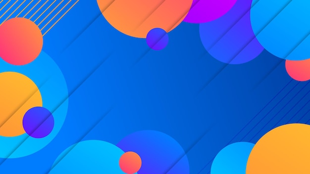 Modern abstract blue background with colorful circle element and shiny effect illustration