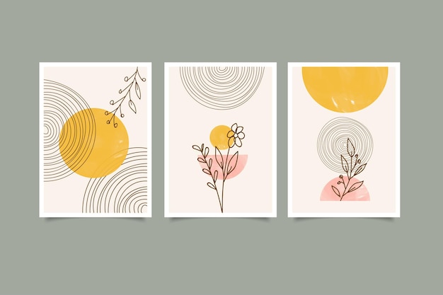 modern abstract botanical art cover collection