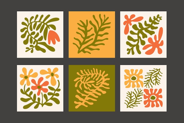 Modern abstract botanical vector arts