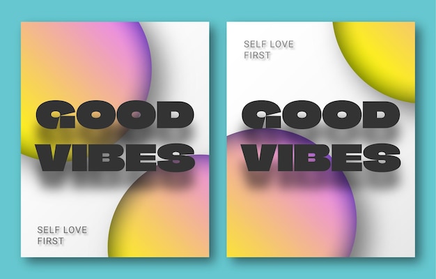 modern abstract bubble shape background gradient cover or poster template good vibes dummy text