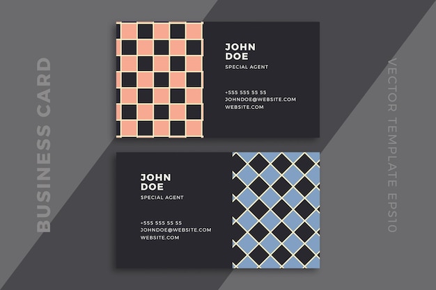 Modern abstract business card dark templates Trendy corporate stationery mockup