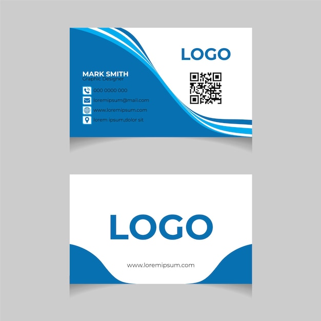 Modern abstract business card design with vector template