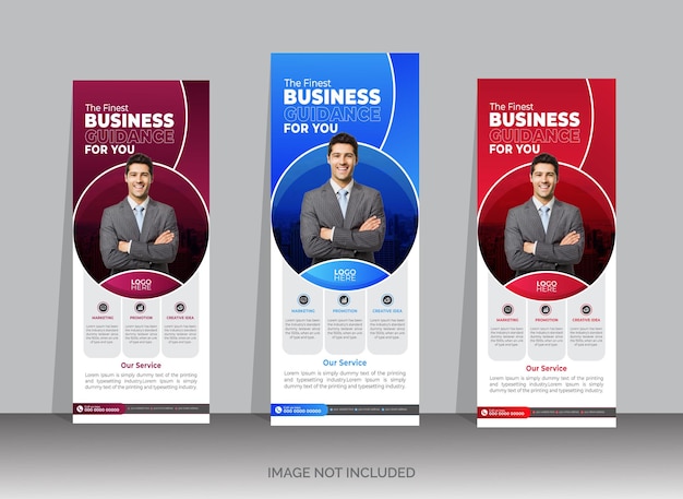 Modern Abstract business rollup banner design