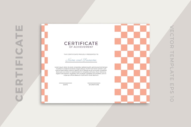 Modern abstract certificate of appreciation template design with artistic geometric pattern