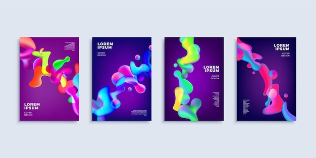 Modern abstract covers design templates set Liquid color shapes composition for flyer banner brochure and poster Eps10 vector illustration