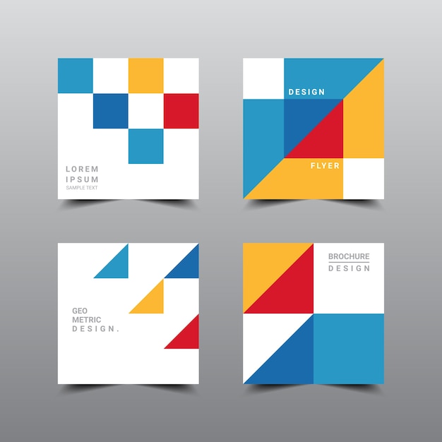 Modern abstract covers layout design square template 4 set.