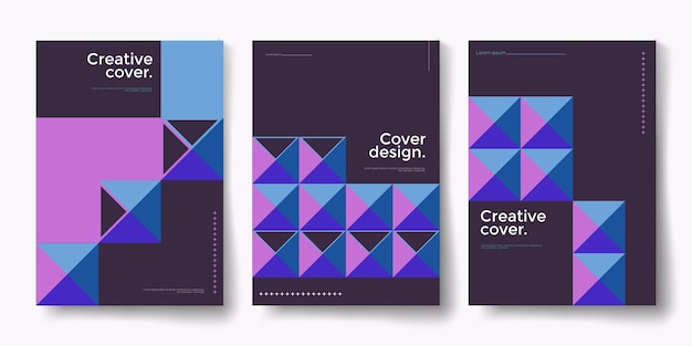 Modern abstract covers set minimal covers design Colorful geometric background vector illustration