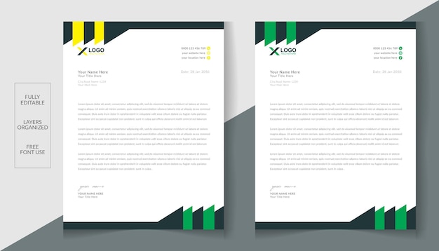 modern abstract creative Business letterhead design template