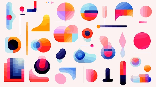 Vector modern abstract geometric vector art set for graphic design projects