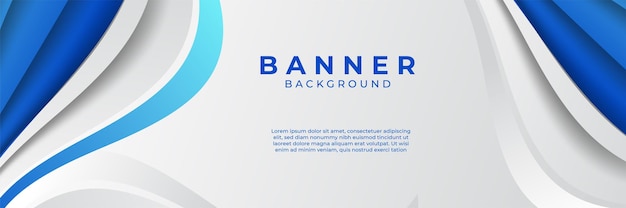 Modern abstract gradient dark navy blue banner and white background