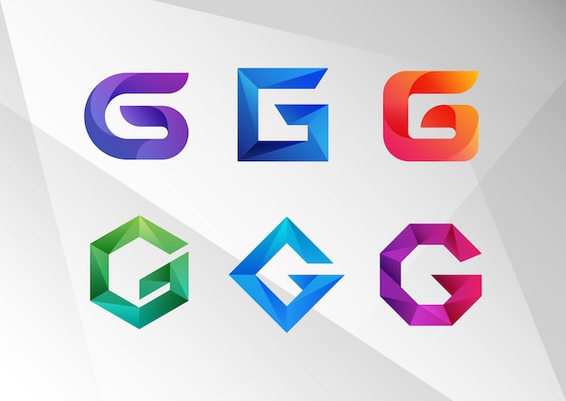 Modern Abstract Gradient G Logo Set