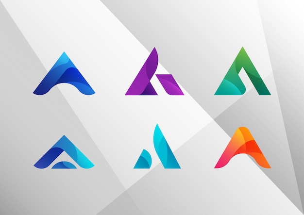 Modern Abstract Gradient A Logo Set