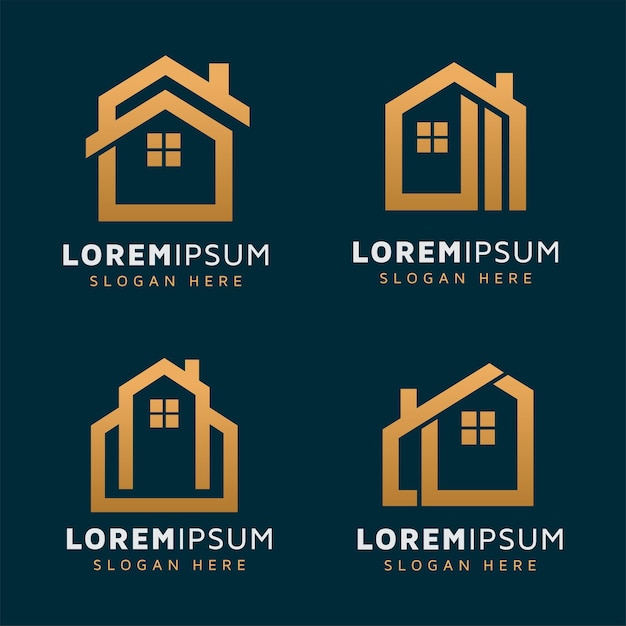 Modern abstract house logo design template