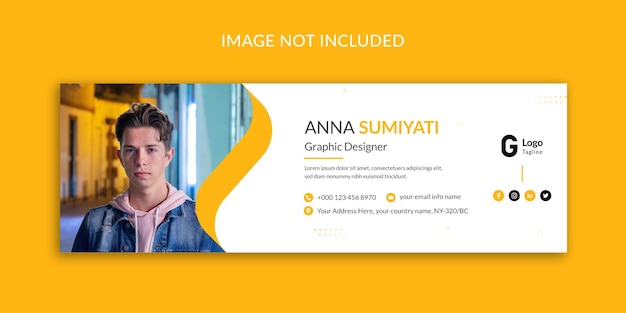 Modern and abstract layout email signature or email footer Design