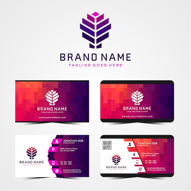 Modern Abstract Logo and  Business cards Design Template