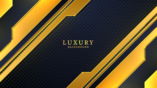 Modern Abstract Luxury Background with Black and Golden Creative Shapes