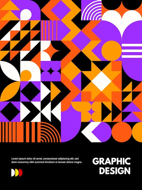 Modern abstract poster with geometric pattern