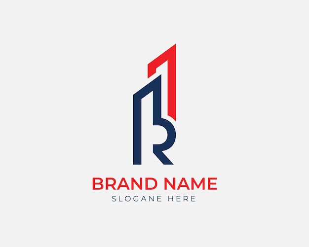 modern abstract r letter mark real estate company logo design