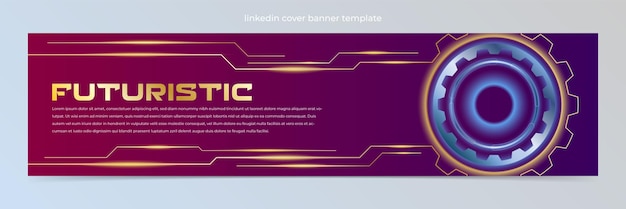 Modern abstract technology linkedin banner template