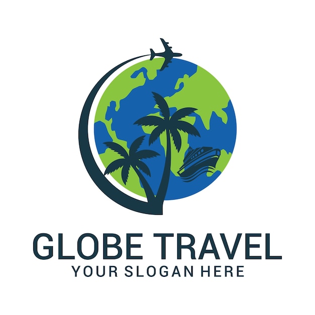 Modern abstract travel globe LOGO vector