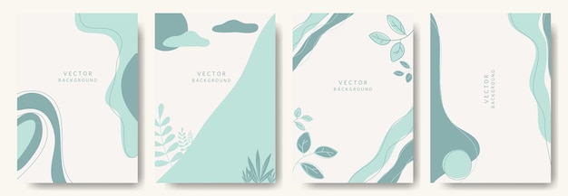 Modern abstract vector backgroundsminimal trendy style various shapes set up design templates