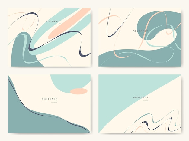 Modern abstract vector backgroundsminimal trendy style various shapes set up design templates