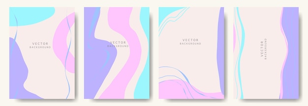 Modern abstract vector backgroundsminimal trendy style various shapes set up design templates