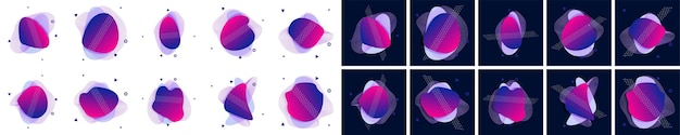 Modern abstract vector banner set Flat geometric liquid Purple color Background Modern vector template Template for the design of a logo flyer or presentation