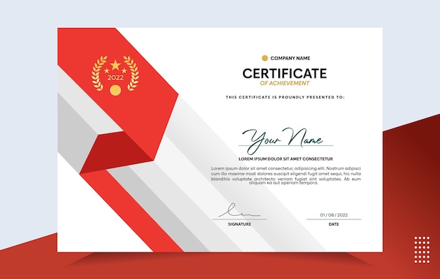 Modern of achievement certificate template