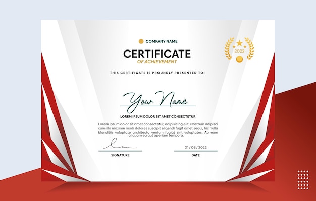 Modern of achievement certificate template