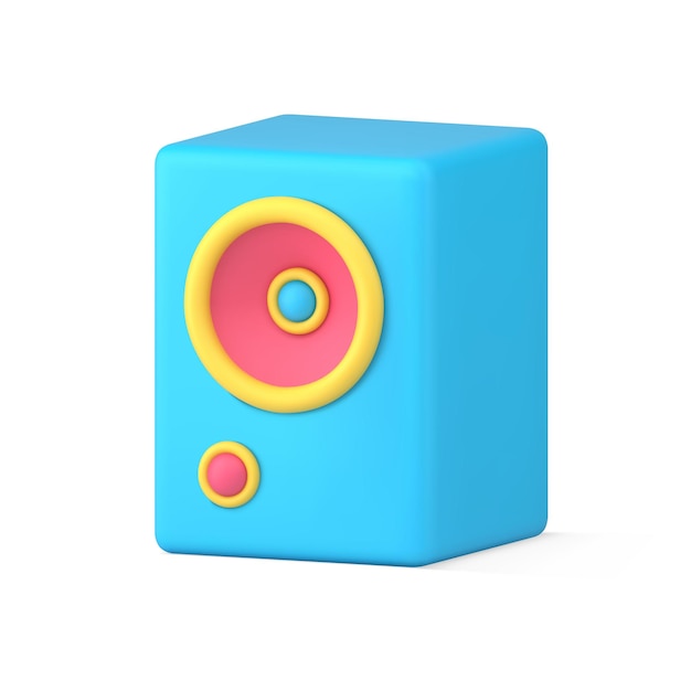 Modern acoustic system blue audio speaker d icon isometric vector illustration