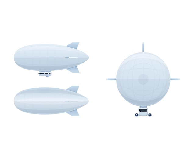 Modern air vehicles Air balloon aerostat in different angles