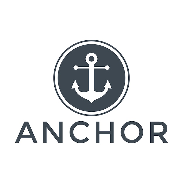 Modern anchor logo design template Simple anchor logo template