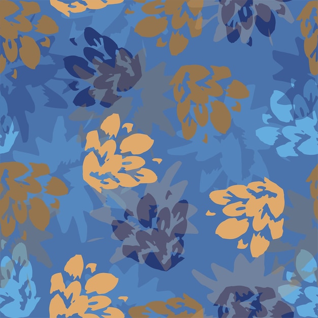 Modern animal skin pattern with flower shapes