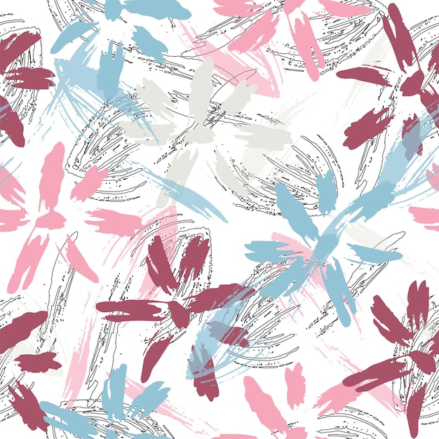 Vector modern animal skin pattern with flower shapes